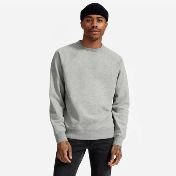 EVERLANE The Unisex French Terry Pullover Crew Heathered Gray Size S - Picture 2 of 11